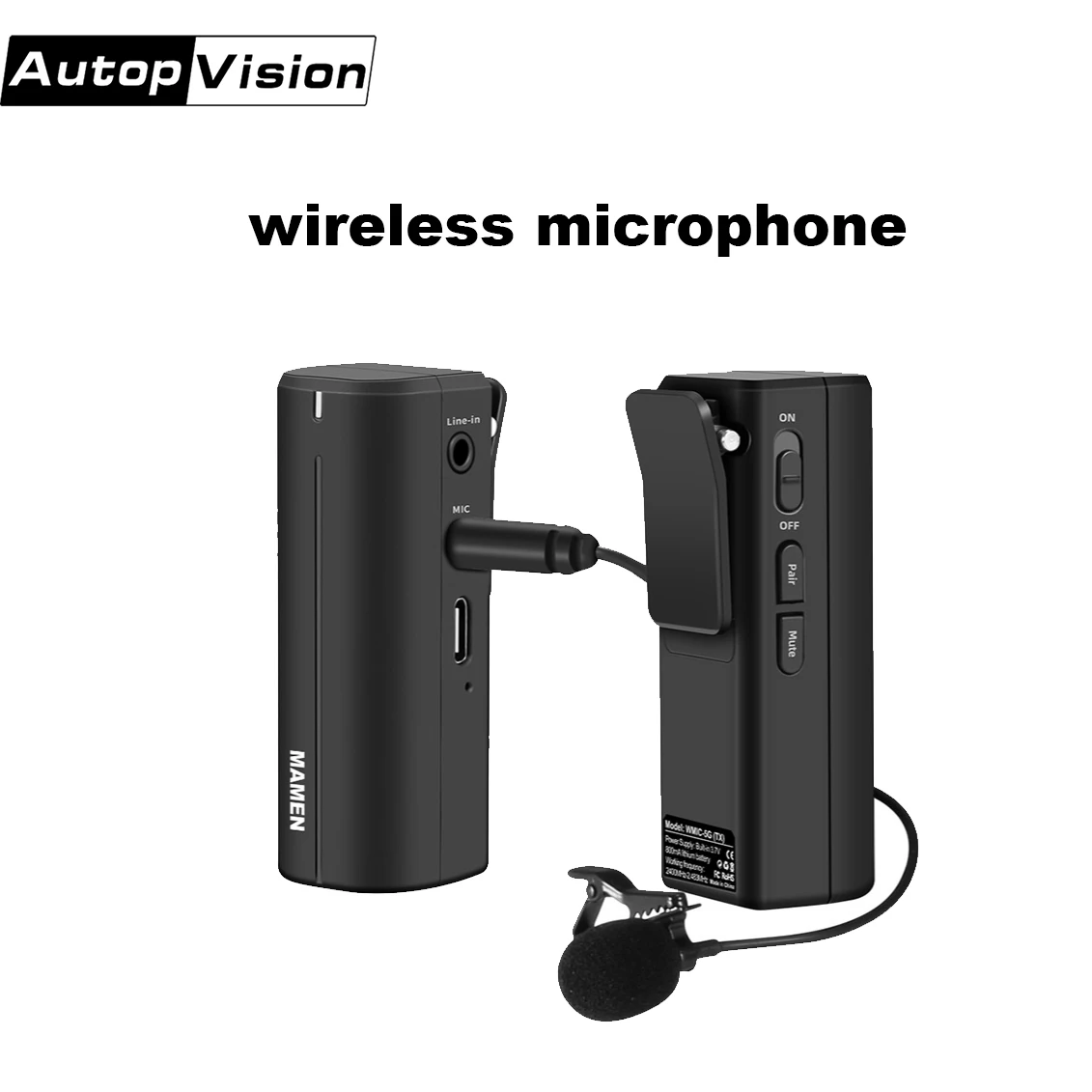 

VC15 2.4G Wireless Microphone Real-time Monitoring Lavalier Microphone For Smartphone Camera DSLR DV Mini Recording Microphone