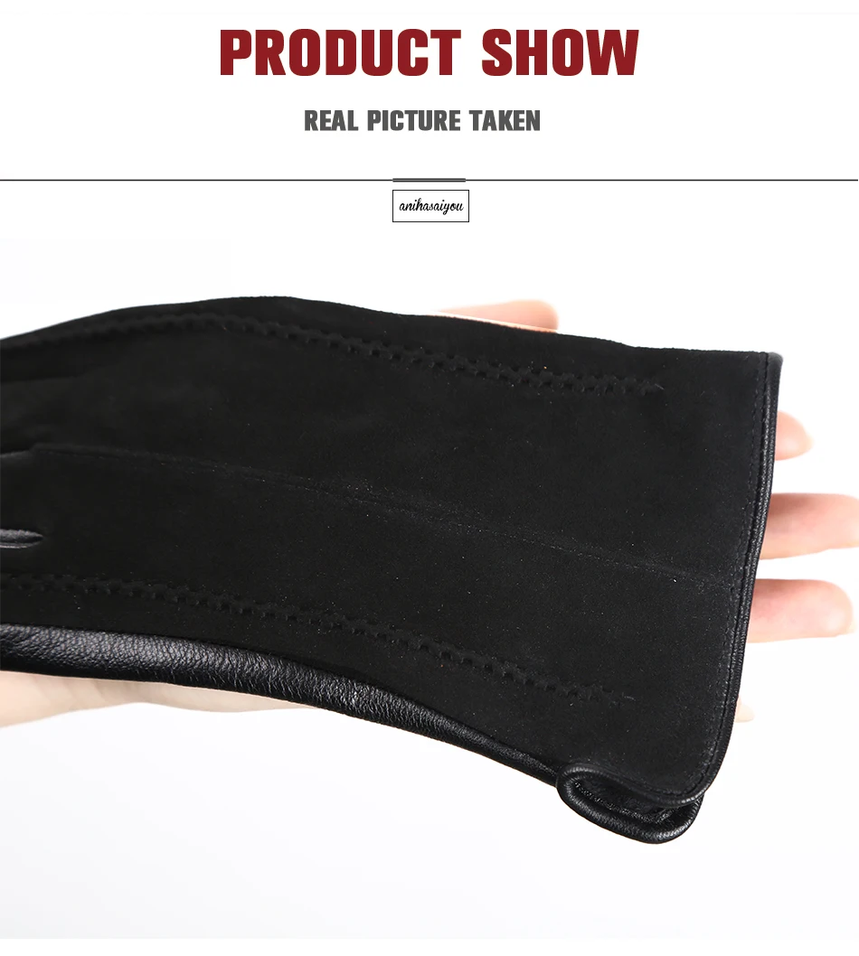 Good Quality Touch Gloves Color Winter Women's Leather Gloves Genuine Suede 50% Genuine Leather 50% Women's Gloves -2007