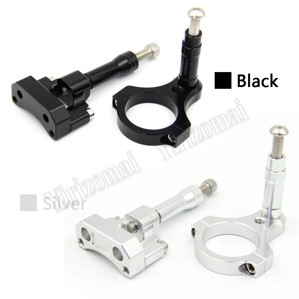 CNC Aluminum Adjustable Motorcycles Steering Stabilize Damper Bracket Mount Kit For YAMAHA YZF R3 YZFR25 MT-03 MT-25 Silver