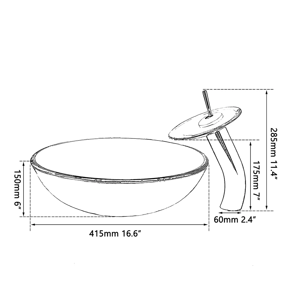 YANKSMART Tempered Glass Bathroom Basin Sink Washbasin Faucets Counter Tap Vessel Vanity Washroom Sink Mixer Tap With Pop-up