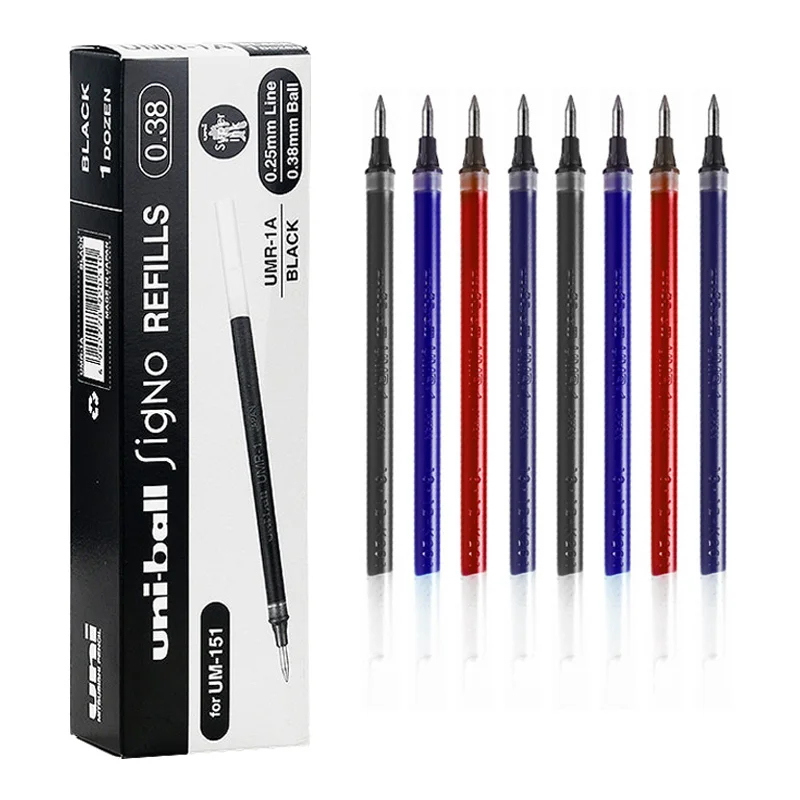 

12Pcs/Lot Japan Neutral Refill UMR-1 Pen Refill 0.28mm/ 0.38mm/ 0.5mm for UM-151 Gel Pen Exam Office Stationery