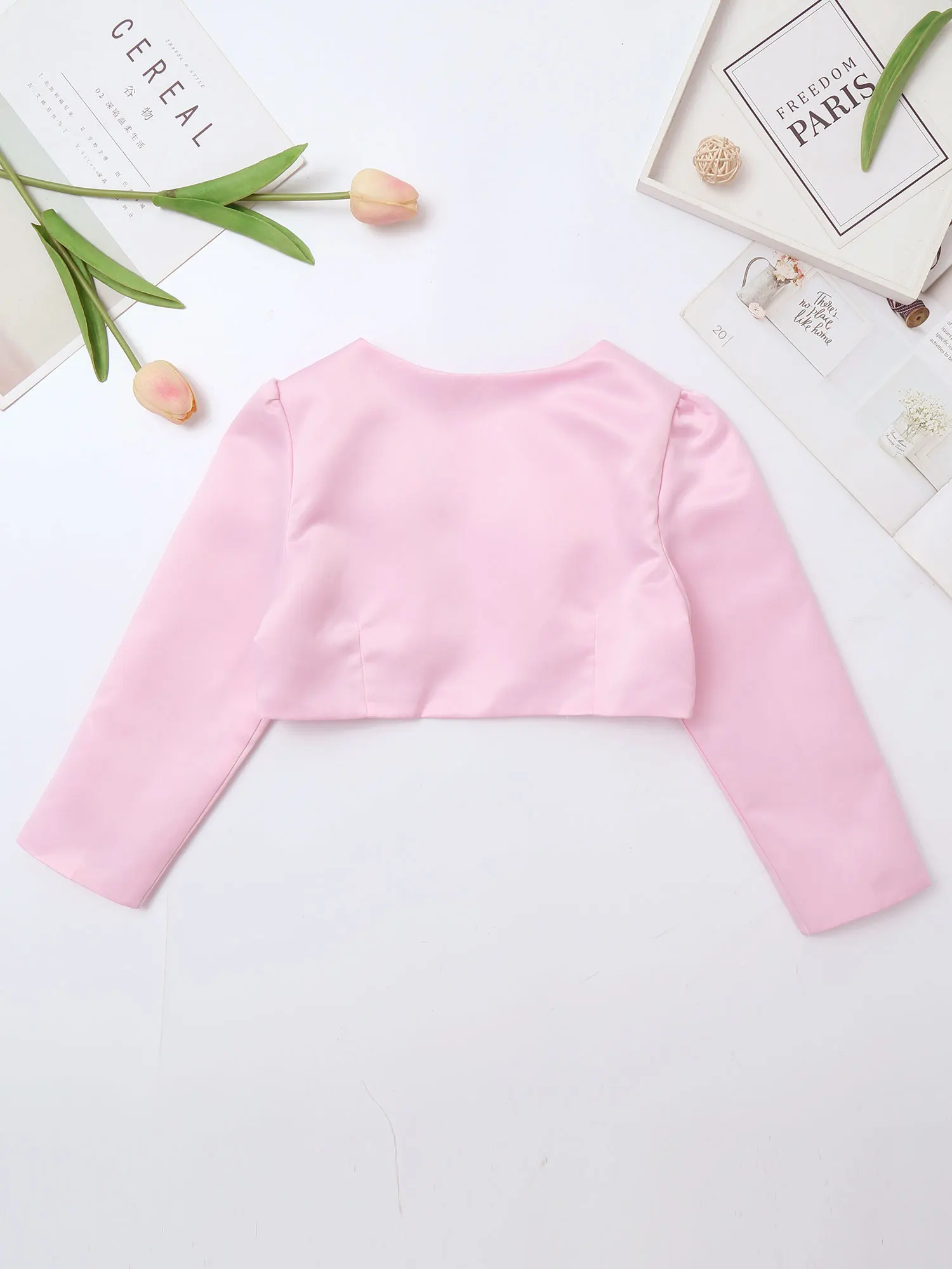 Kids Girls Bolero Coat Wedding Formal Cropped Top Embroidered Clothes Children Flower Poncho Capelet Wrap Girls Princess Jacket