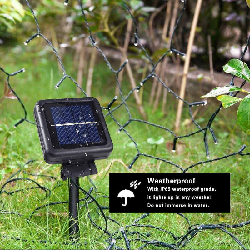 Guirlande lumineuse LED imperméable à panneau solaire, rvb, capteur de nuit pour vacances, jardin, Patio, pelouse, décoration de noël