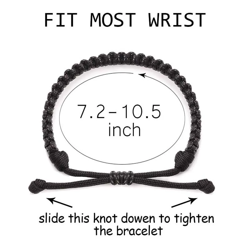 1 pz braccialetto intrecciato a mano Unisex amicizia distanza abbinata BFF Paracord corda cera braccialetto