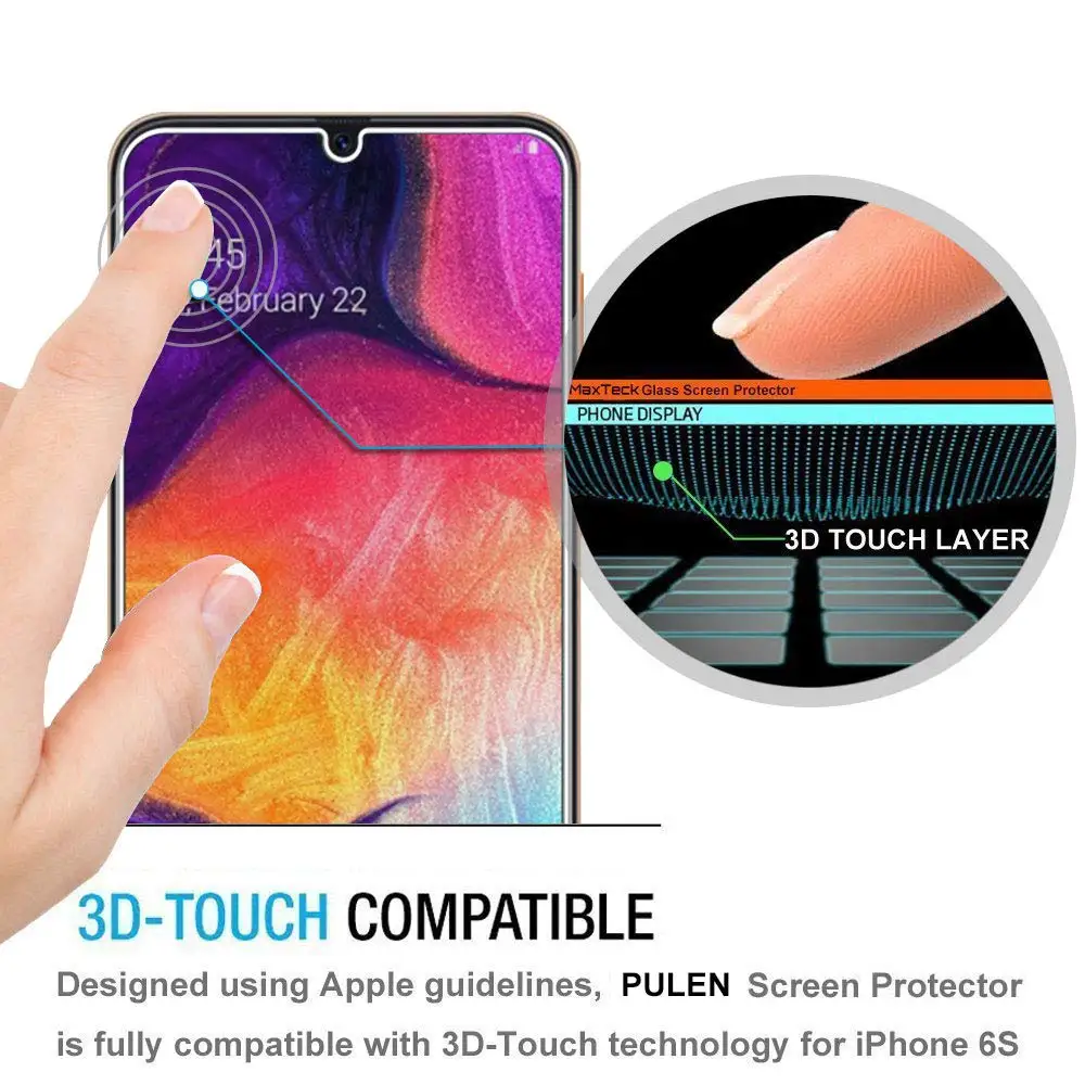 Vidrio templado para Samsung Galaxy A50, Protector de pantalla para Samsung Galaxy A50