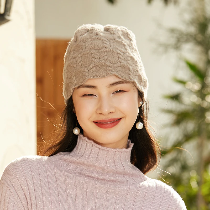 Women\'s Winter Cashmere Bucket Hats Female knitted Twist Fower Fisherman Hats For Women Bob Cap Casual Vintage Gorras New Soft