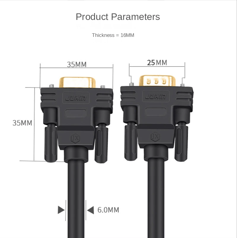 Juxin DB9 serial port cable RS232 connecting line male to male and female to female  9-pin COM port line direct cross 485