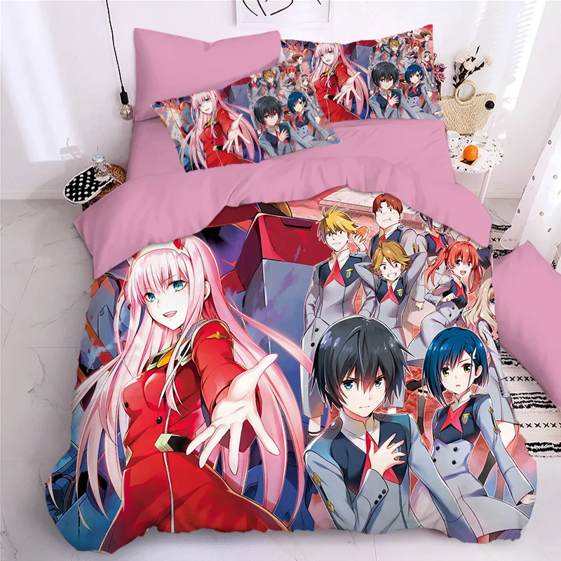 Darling In The Frank XX Bedding Sets Japan Anime Game Figure 3D Printed Duvet Cover Sets Twin Queen King Single Size Bedclothes