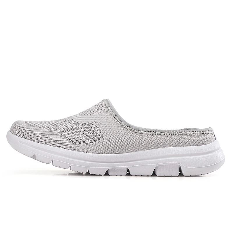 Summer Mesh Flat Slip On Half Shoes Women Flats Slippers Breathable Casual Lightweight Comfortable