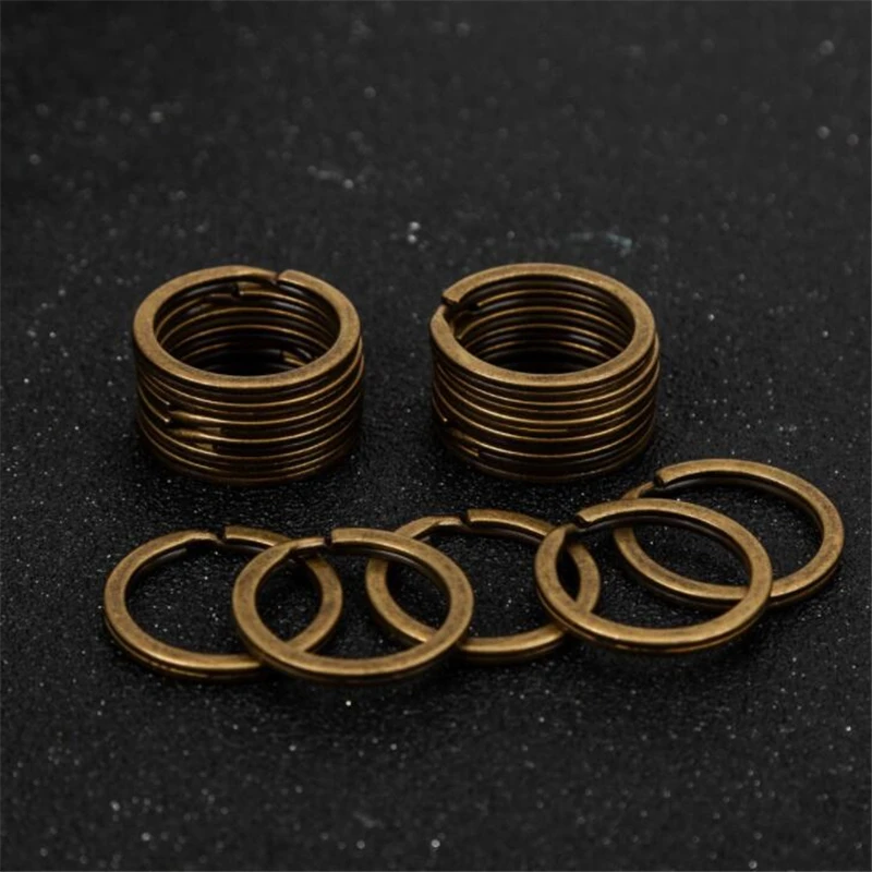 20pcs Antique Bronze 25mm 28mm 30mm Keyring Split Key Ring Charm Connectors For Keychain Diy Jewelry Making Accessories Supplies