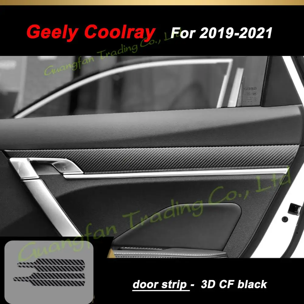 For Geely Coolray 2019-2021 3D/5D Carbon Fiber Car Interior Cover Center Console Color Sticker Decals Products Parts Accessories