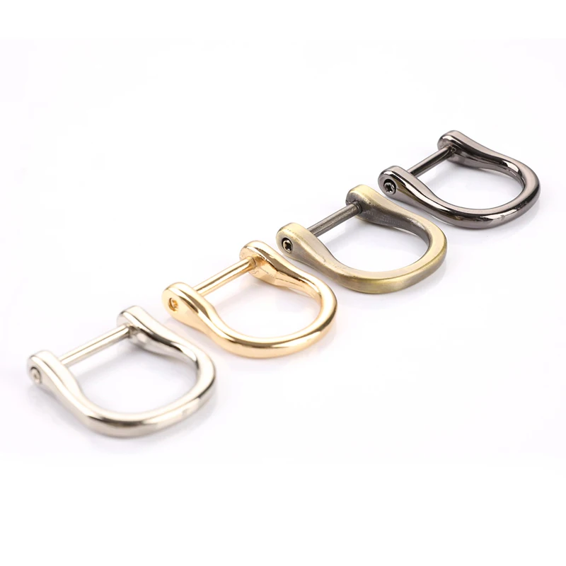 

5PCS Shackle Clasp Bag Strap Belt Handle Metal Detachable Removable Open Screw D Ring Buckle Shoulder Webbing Leather Craft