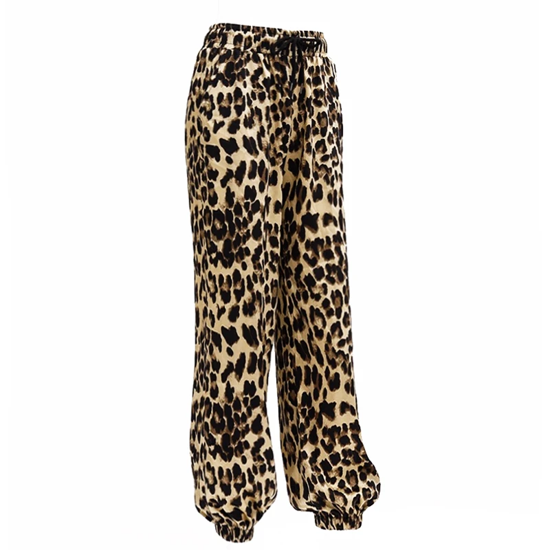 Latin Dance Pants Women Sexy Leopard Print Loose Practice Trousers Cha Cha Samba Tango Salsa Dancing Clothes Lady Wear DNV13034