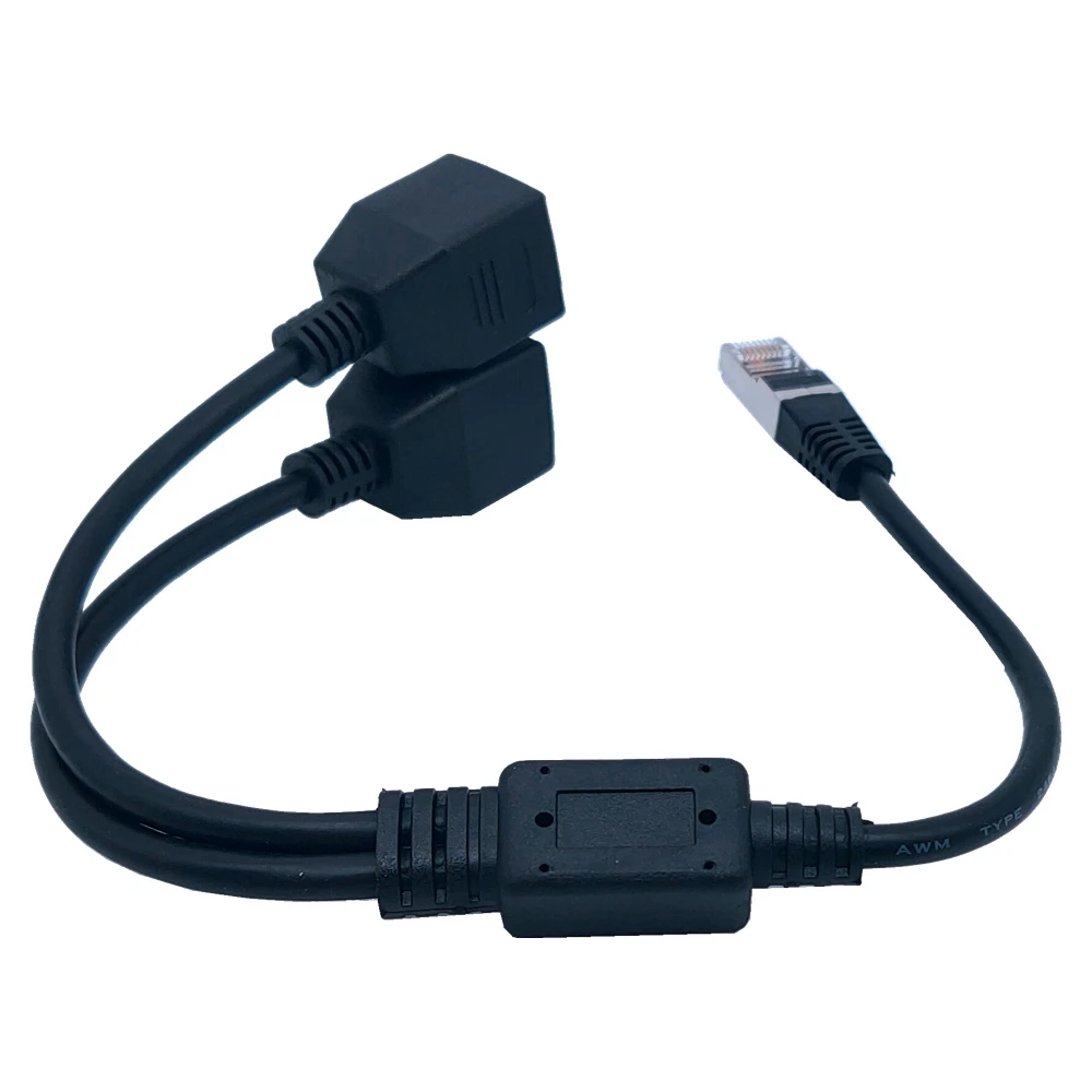 RJ45ชายหญิง2ตัวแยก Rj45 One-In-Two Ethernet LAN อะแดปเตอร์เครือข่าย (ไม่สามารถเชื่อมต่อในเวลาเดียวกัน)