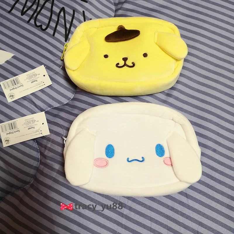 Sanrio Japanese Style Kuromi My Melody Cosmetic Bag Plush Coin Purse Pencil Case Cartoon Bag For Girl Gifts Cosmetic Storage