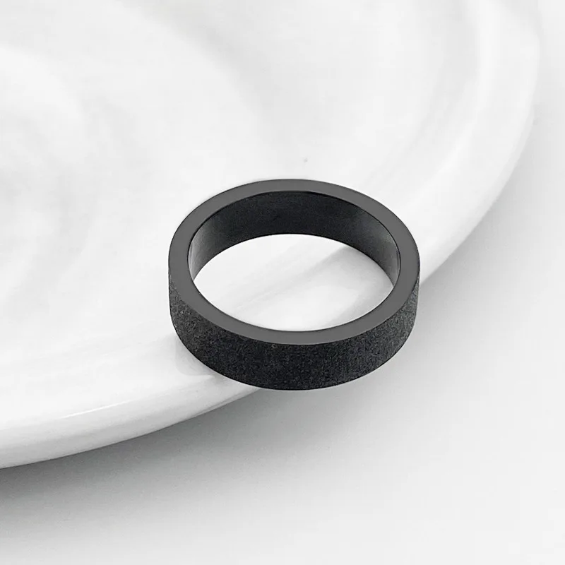 Simple 3mm 5mm Woman Men\'s Couple Black Titanium Ring Matte Finished Finger Ring Jewelry for Male Wedding Bands Gift