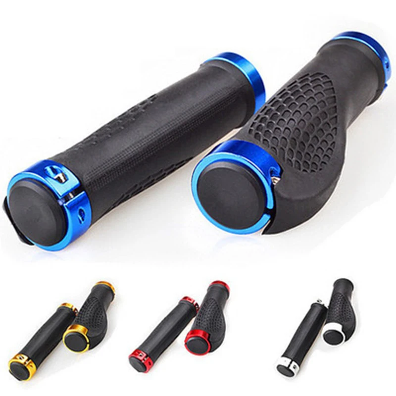 Mountain bike bicycle grip cover Aluminum alloy bilateral locking handle cover Rubber meat ball non-slip grip