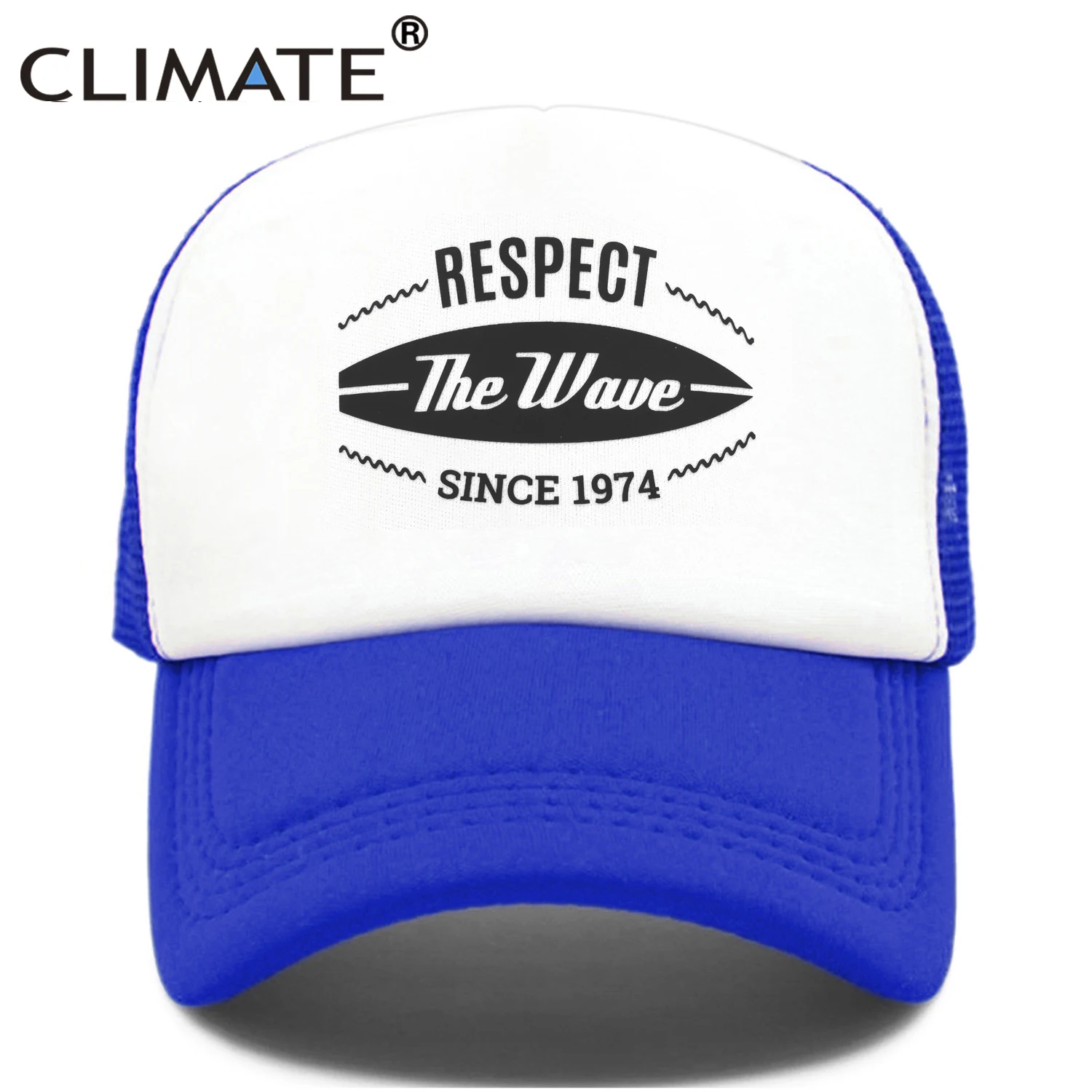 CLIMATE Surfer Cap Surfing Beach Camp Trucker Cap Hat Respect The Wave Surfing Fan Hip Hop Cap Surfboard Mesh Cap Hat