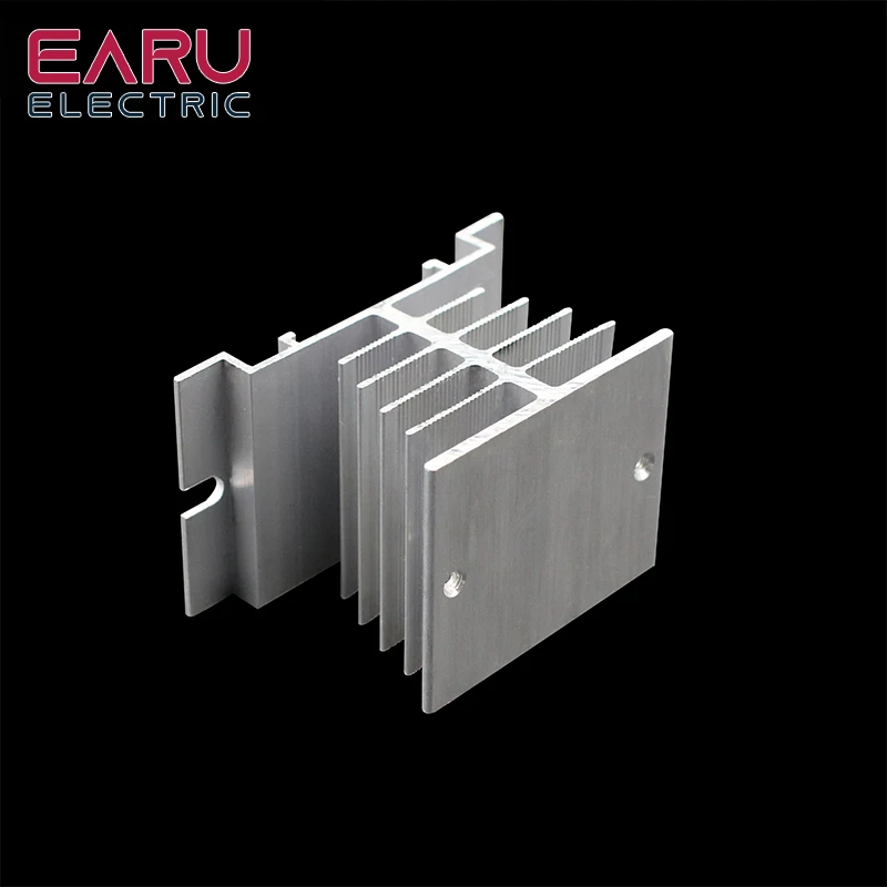 1 pcs New Aluminum Fins Single Phase Solid State Relay SSR 10A to 40A Aluminum Heat Sink Dissipation Radiator Newest  Rail Mount