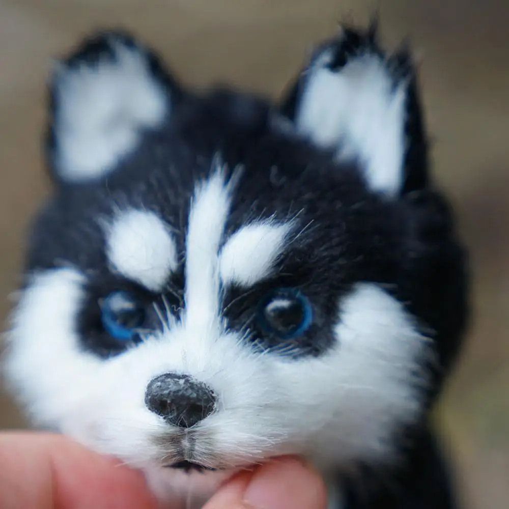 Realistic Husky Dog Simulation Toy Dog Puppy Lifelike Stuffed Companion Toy Pet Dog Handcrafted Drop Shipping Christmas Gift