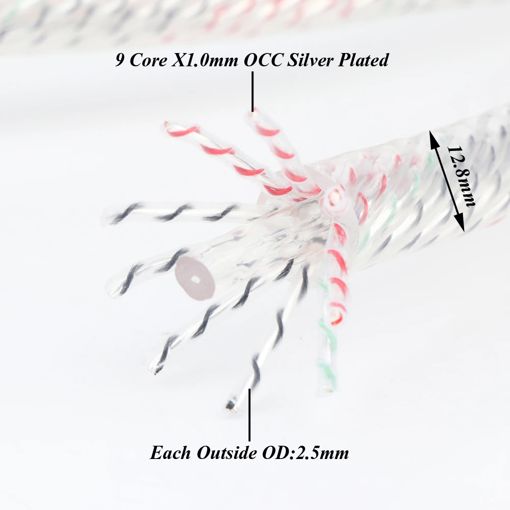 Valhalla 7N ทองแดงเงิน 9/12 แกนสายไฟ DIY Custom สายไฟสายลําโพงสําหรับเครื่องขยายเสียง CD Player