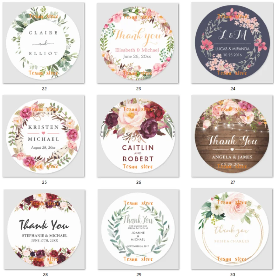 Customize Wedding Stickers, Invitation Favor Labels, Add Your Logo, Pictures, Text, Personalization, Custom Stickers 100pcs