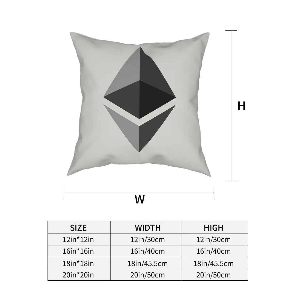 Ethereum Crypto Currency Square Pillow Case Polyester Decorative Pillow Bitcoin Cryptocurrency Btc Blockchain 45*45cm Pillowcase