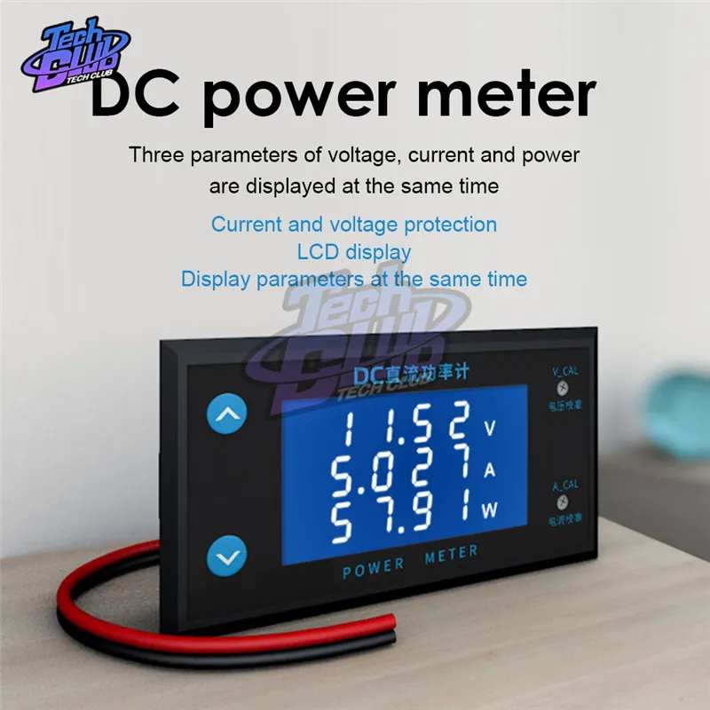 Ziqqucu DC 0-200V 10A LCD 4/5 digit Voltmeter Ammeter Power Meter Voltage Current Measuring Instrument