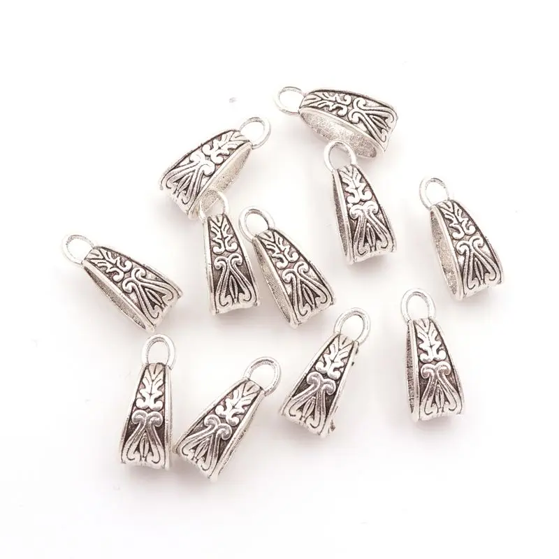 10 Stuks 10*8Mm Vintage Brons Zilver Metaal Groot Gat Ketting Armband Connectoren Haak Voor Sieraden Maken Het Vinden Van Diy Accessoires