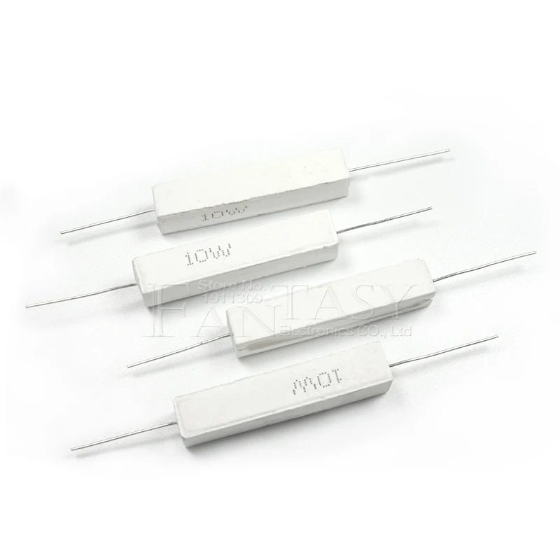 10pcs 10W Cement resistance resistor 1 2 5 8 10 15 20 25 100 ohm 1R 2R 5R 8R 10R 15R 20R 25R 100R 1k 2k 10k