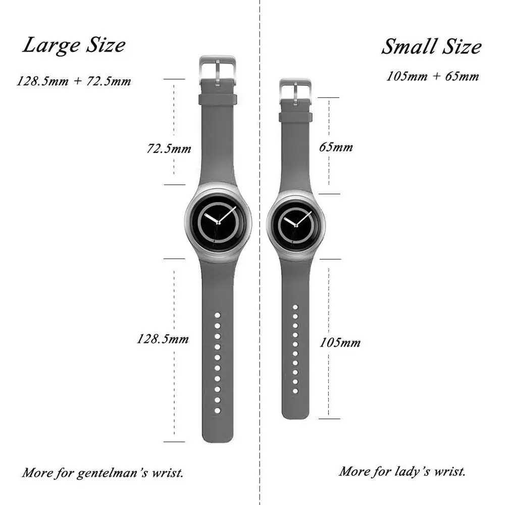 Straps for Samsung Gear S2 SM-R720 SM-R730, Soft Silicone Sports Style Replacement Bands