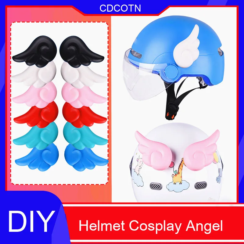 

2PCS/Set Car Motorcycle Helmet Deco Angel Wing Motocross Full Face Off Road Helmet Deco Accessories Sticker Cosplay Auto Styling