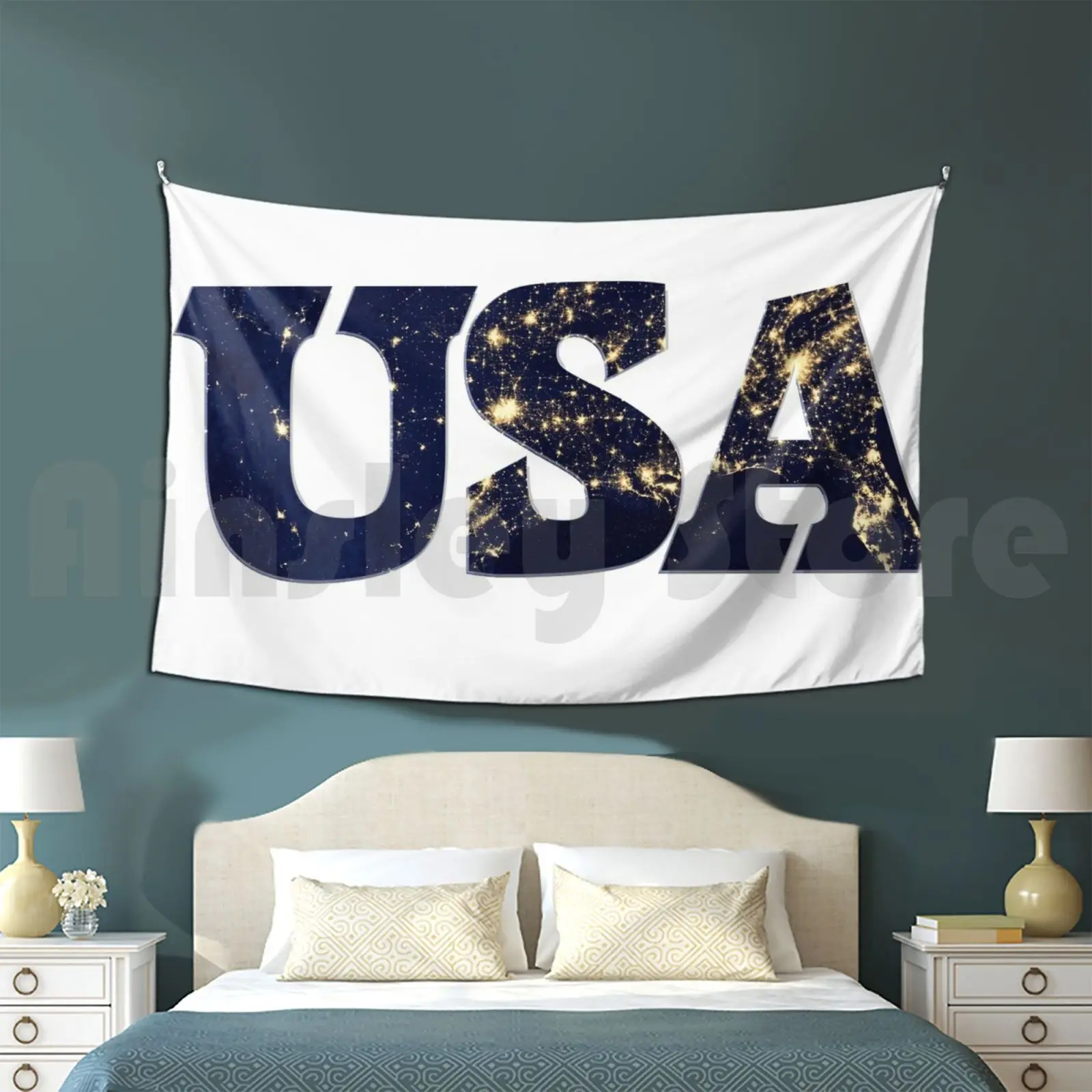 Usa Tapestry Living Room Bedroom Usa America Asu Kor Americana States Uses Washington California Australia