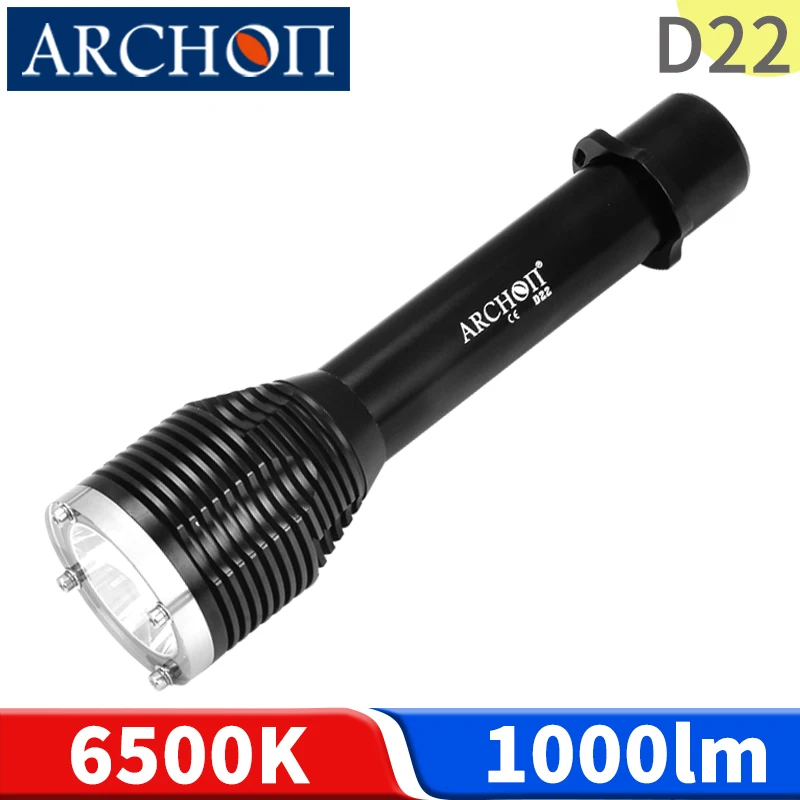 D22 1200lumen diving flashlight 6500k diving light Underwater 100m diving torch diving photography lamp dive video fill light