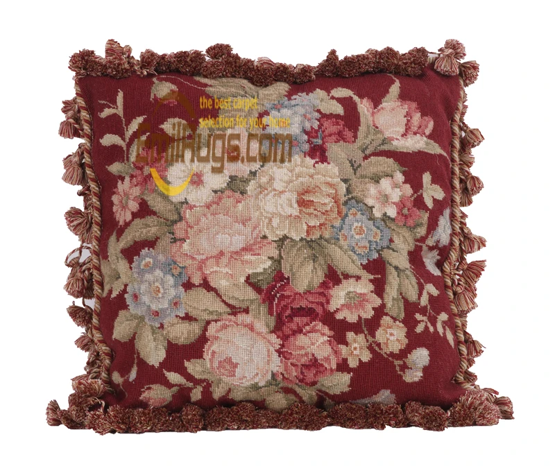 Imagem -05 - Chinês Tradicional Bordado Fronha de Almofada Tapeçaria Aubusson lã Almofada Encosto de Cabeça Pillow Pad Quadrado