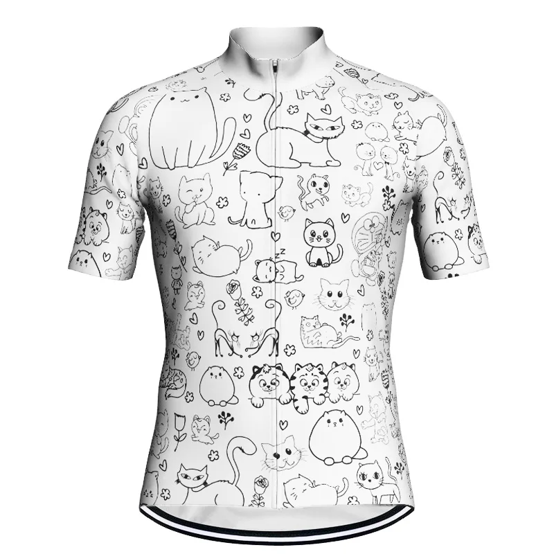 

Short Sleeve Cycling Jersey for Bicycle, MTB Sports Bike Wear, Clothing Shirt, Team Cat Pro Motocross Gel Mountain Tight Top