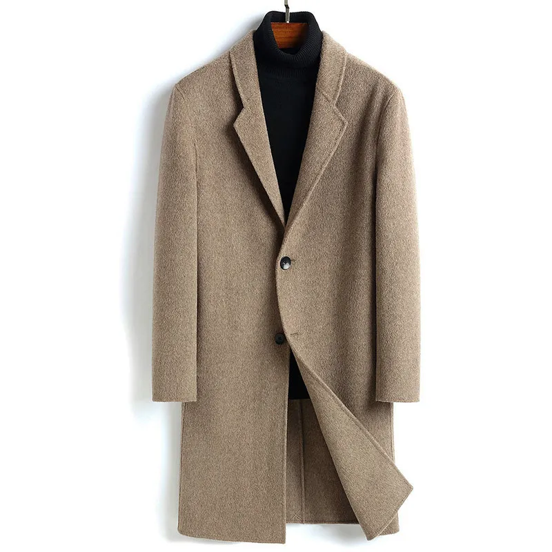 Double-faced Wool Coat Cashmere Long Jacket Mens Coats and Jackets Overcoat Men's Windbreaker Manteau Homme 819 KJ1476