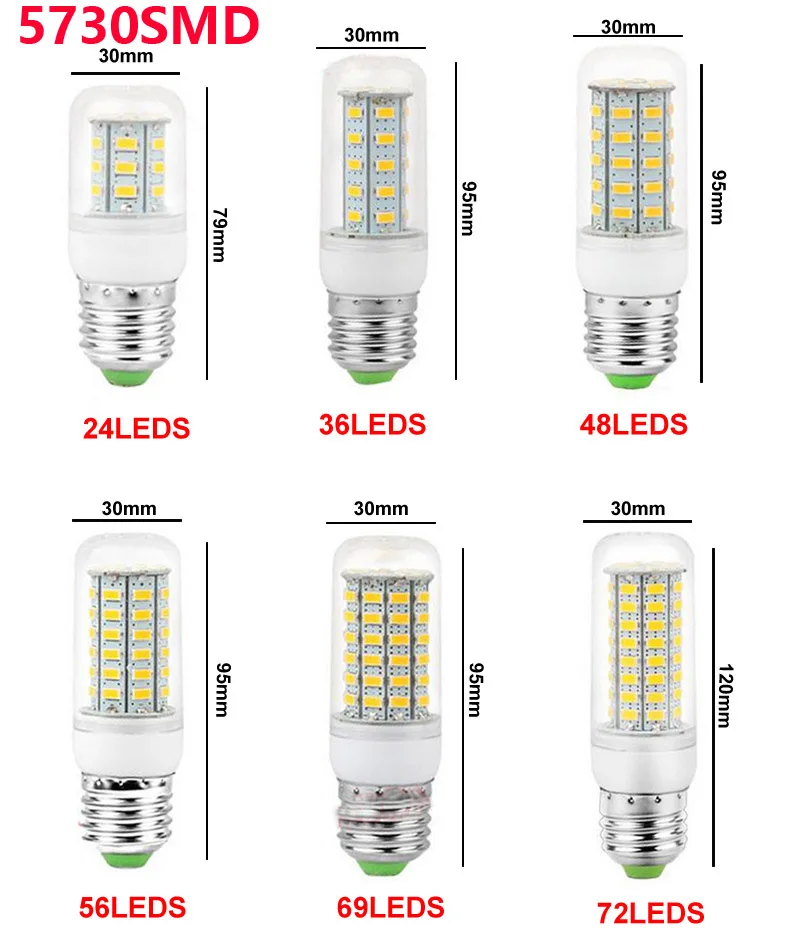 Led-lampe E14 Led Kerze Glühbirne Kristall Kronleuchter 220V E27 warm weiß Led-lampe Lampe Ersetzen 20W 30W 40W Glühlampen