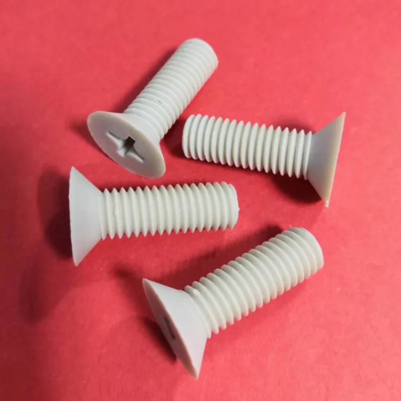 

10PCS M3 M4 M5 M6 M8 M10 PPS Polyphenylene Sulfide Cross Recessed Countersunk Head Screws Machine Slotted Bolts