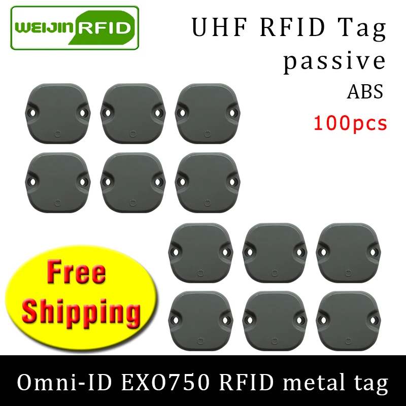 

UHF RFID metal tag omni-ID EXO750 915m 868m Impinj Monza4QT 100pcs free shipping durable ABS smart card passive RFID tags