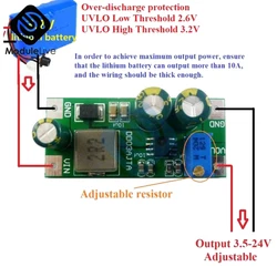 30W DC 3V 3.3V 3.7V 5.5V a 5V 6V 7.5V 9V 10V 12V 14.8V 24V Step-Up Boost Converter Board per batteria al litio 3.7V 18650 modulo