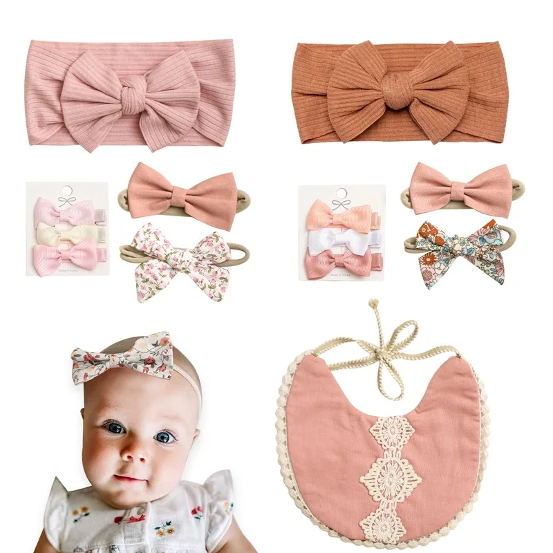 

1Set Bow Baby Headband for Child Bowknot Headwear Cables Turban for Kids Elastic Headwrap Baby Hair Accessories