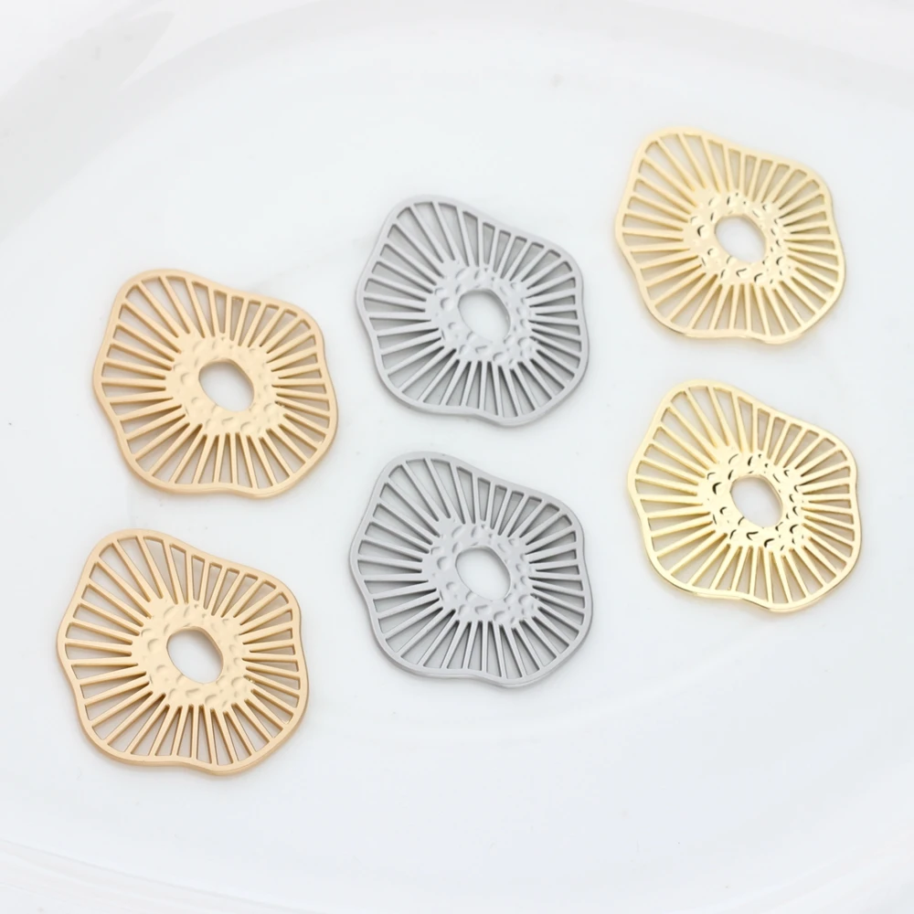 Zinc Alloy   Geometry Radiation Shape Hollow Charms 35mm 6pcs/lot For DIY Earrings Jewelry Making Accessories