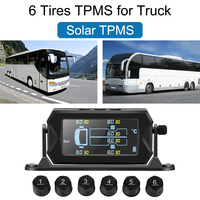 Wireless Solar Car RV Truck TPMS Tire Pressure Monitoring System with 6 External Sensors Digital LCD Alarm