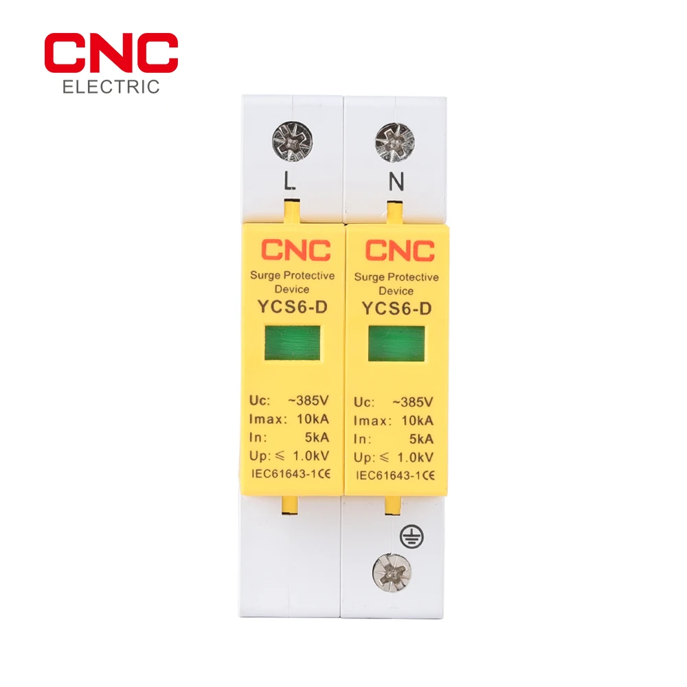 CNC YCS6-D AC SPD 2P 385V 5-10kA 10-20kA House Surge Protector protection Protective Low-voltage Arrester Device