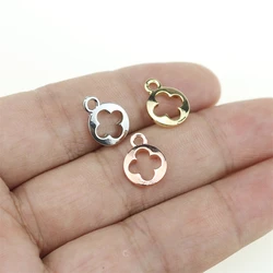 20pcs 10*13mm Four Leaf Clover Coin Zinc Alloy Necklace,Earring Bracelet Jewelry DIY Handmade 3 colors