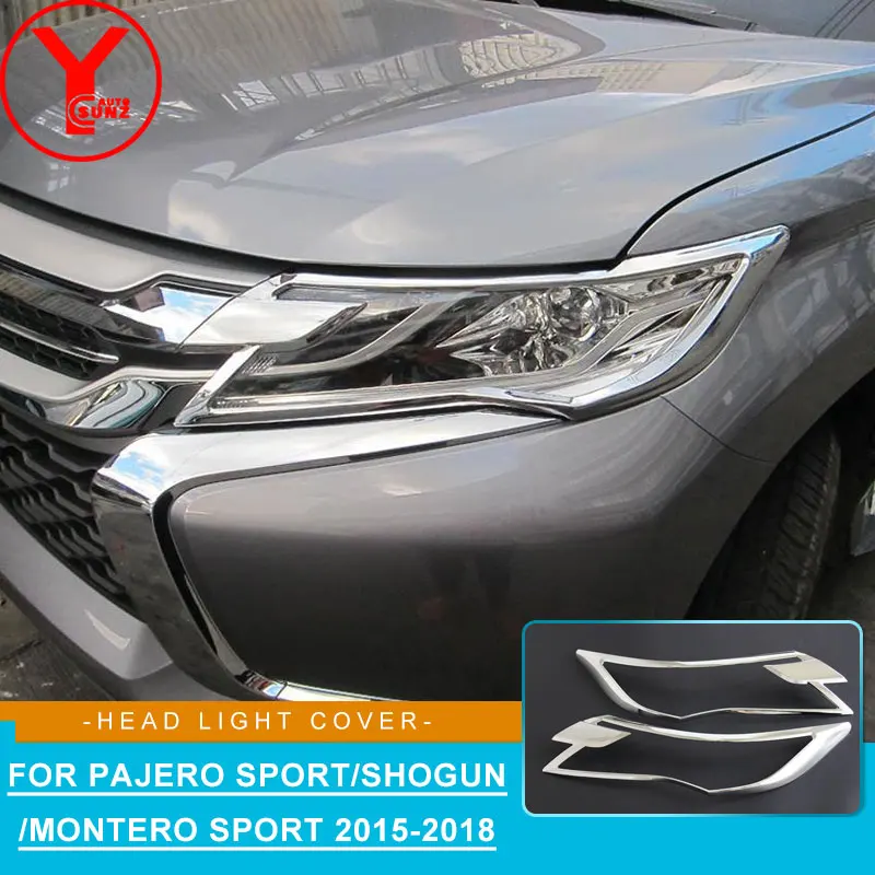 head light cover For MITSUBISHI PAJERO SPORT montero sport 2016 2017 2018 chrome car accessories For Shogun pajero sport YCSUNZ