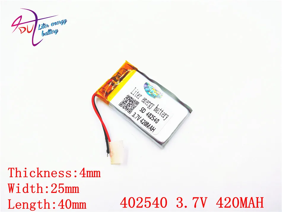 3.7V 420mAh 402540 382540 リチウムポリマーリポリチウムイオン充電式バッテリー Mp3 MP4 MP5 GPS 携帯 bluetooth