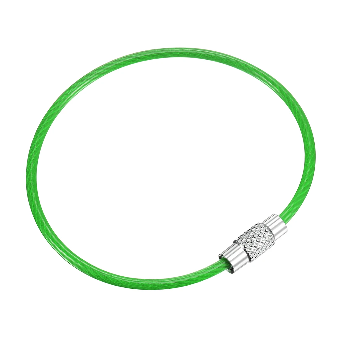 Yuxcell-PVC Coated Wire Keychain, Chaveiro Loop Cabos para Bolsa, Zipper Lanyard, Aço Inoxidável