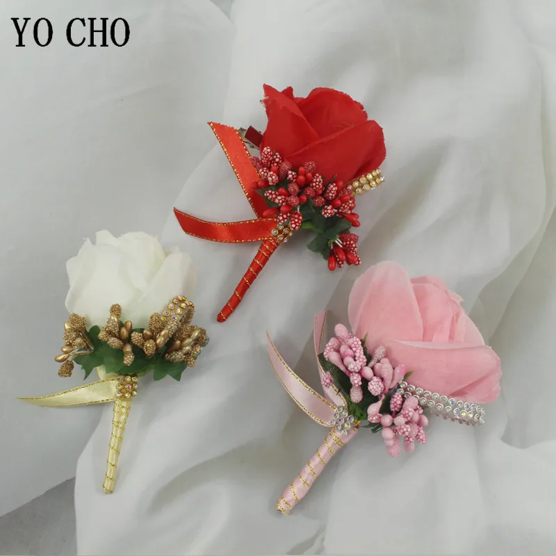 Novo casamento boutonniere flor corsage pino mariage noivo baile de formatura branco rosa boutonniere para o baile de formatura masculino terno broche para hombre diy